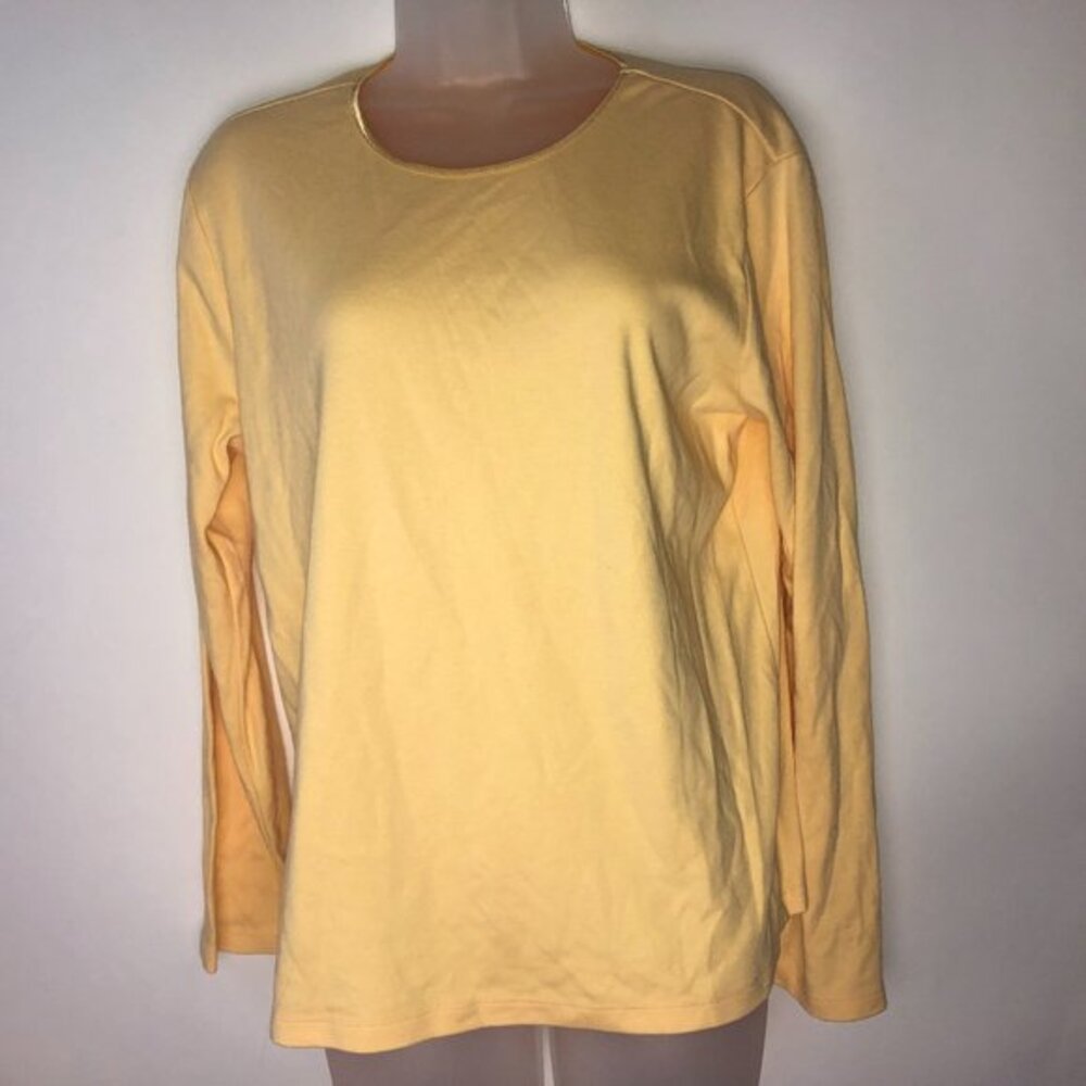 Mountain Lake Yellow Long Sleeve T-Shirt Women's Medium